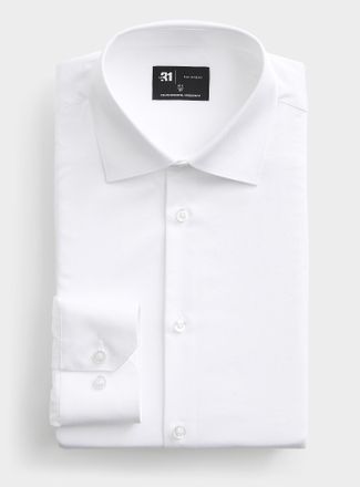 Le 31 Mens Essential satiny cotton shirt Modern fit