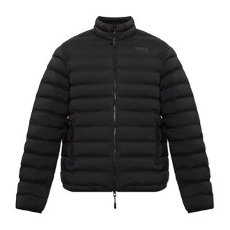 Emporio Armani Ge&iuml;soleerd jack met opstaande kraag - Heren - Winterjassen - Zwart - M - Leer - Jassen