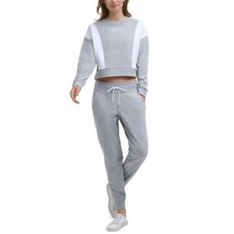 Calvin Klein Performance Colorblocked Sweatshirt In Pearl Gray Heather