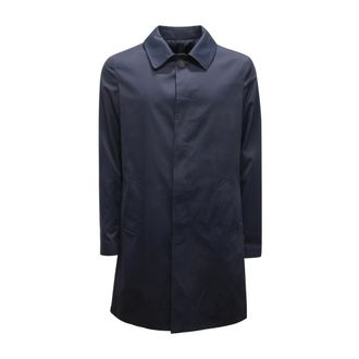 Imperial Single-Breasted Coats, male, Blue, Size: L Soprabito Foderato Coat Jacket