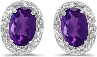 Allurez 14K Gold Diamond & Gemstone Earrings in 0.90Ct/amethyst/White Gold at Nordstrom