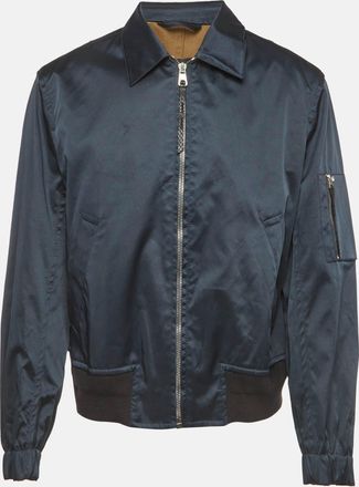 Ferragamo Blue Synthetic Zip-Up Jacket