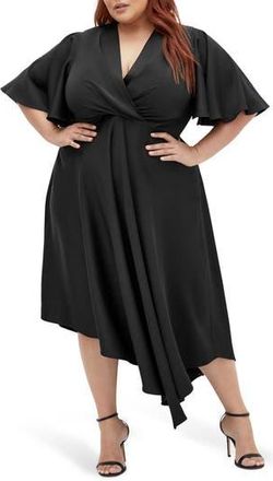 City Chic Scarlette Maxi Dress in Black at Nordstrom Rack, Size 14W