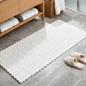 KASANOVA Tappeto bagno ciniglia 60x130 cm bianco Rug