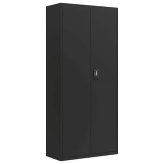 Berkfield Home File Cabinet Black 90x40x200 cm Steel | Size: 90 x 40 x 200 cm