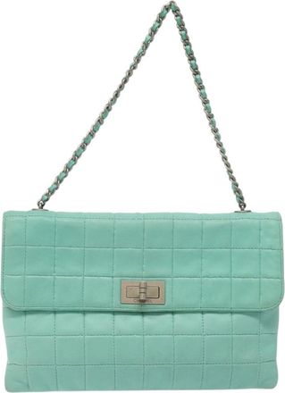 Chanel Chocolate Bar Blue Leather Shoulder Bag (Pre-Owned)