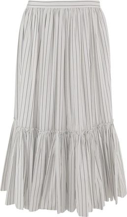 Jil Sander Lichtgewicht Katoenen Rok - Dames - Maxi Rokken - Wit - S - Katoen - Rokken