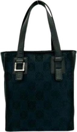 Loewe Pre-owned Anagram Canvas Leather Handbag - Dames - Vintage Shopper - Zwart - ONE Size - Leer - Vintage