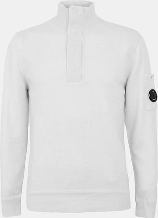 C.P. Company Mens Crew Neck Jumper in Gauze White 103 - Size Small
