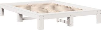 vidaXL Vidaxl - Bed Frame without Mattress White 140x200 cm Solid Wood Pine
