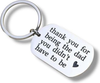 Generic Step Dad Fathers Day Keyring, Thank You Message, Sentimental Gift, Thank You For Being The Dad You Didnt Have To Be