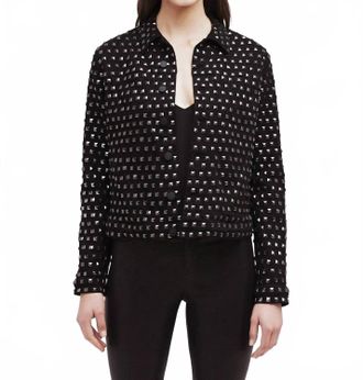 L'agence Celine Studded Jacket In Saturated Black