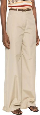 Max Mara Wide Broeken - Dames - Wijde Broeken - Beige - M - Broeken