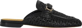 Doucal's Schoenen, Dames, Zwart, 37 1/2 EU, Leer, Gevlochten Moccasin Sabot