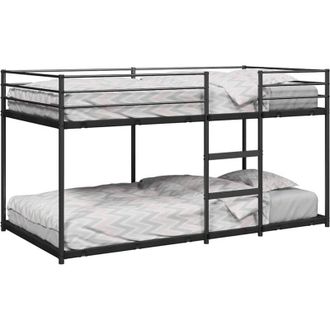 vidaXL Vidaxl - Letto a Castello senza Materasso Nero 90x200 cm in Acciaio
