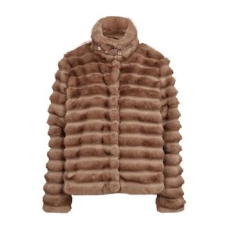 N&uuml;mph Faux Fur & Shearling Giacche - - Jackets - Donna - Marrone - L