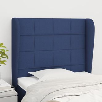 vidaXL Cabecero Con Orejas De Tela Azul 103x23x118/128 Cm Vidaxl