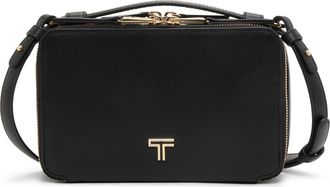 Tumi Myla Leather Crossbody Bag in Black/Light Gold at Nordstrom