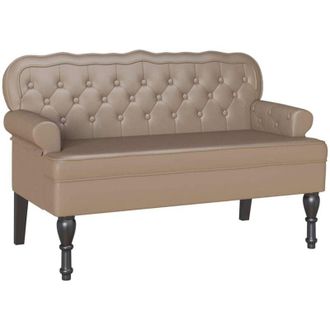 vidaXL Bench Cappuccino 119.5 x 64.5 x 75 cm Faux Leather vidaXL