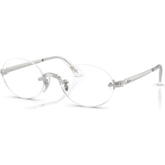Ray-Ban 52mm Oval optical glasses in Silver at Nordstrom