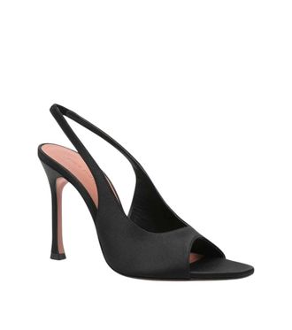 Amina Muaddi Black Alexa Slingback Heels