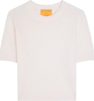 Guest In Residence Compass Textured Knit Cashmere T-shirt - Beige - XL (UK16 / XL)