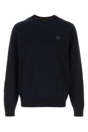 HUGO BOSS Midnight Blue Cotton Blend Sweater