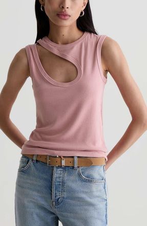 AG - Adriano Goldschmied Miah Cutout Sleeveless Top in Sparkling Rose at Nordstrom, Size X-Small