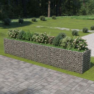 Berkfield Home Gabion Raised Bed Galvanised Steel 540x90x100 cm in Silver | Size: 540 x 90 x 100 cm