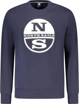 North Sails Katoenen sweatshirt met relaxte pasvorm - Heren - Sweatshirts - Blauw - L - Katoen - Hoodies & sweatvesten