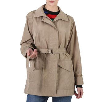 Roberto Cavalli Ladies Sand Whipstitched Safari Lightweight Coat, Brand Size 40 ( US Size 6 )