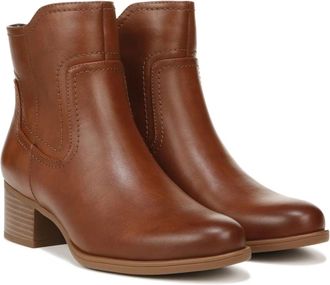 Naturalizer Kelby Boots Womens Brown Almond Toe Block Heel Bootie LION351