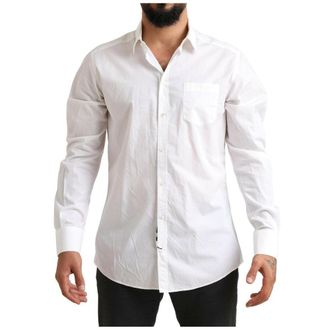 Dolce & Gabbana White Cotton Dress Mens Shirt