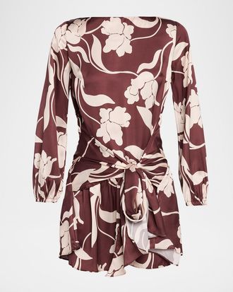 Misa Larissa Floral Satin Mini Dress
