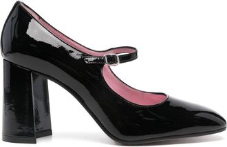Carel 75mm leather pumps - women - Calf Leather/Calf Leather/Patent Calf Leather - 36 - Black