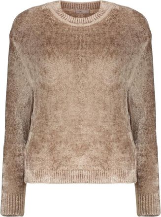 Herno Zachte beige trui met ronde hals - Dames - Ronde hals truien - Beige - L - Truien & Vesten