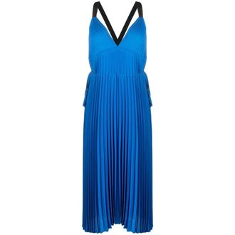 Proenza Schouler Midi Dresses, female, Blue, L, Broomstick Pleated Tank Dress