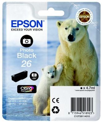 Epson Polar Bear C13t26114022 Cartucho De Tinta 1 Pieza(s) Original Rendimiento Est&aacute;ndar Foto Negro