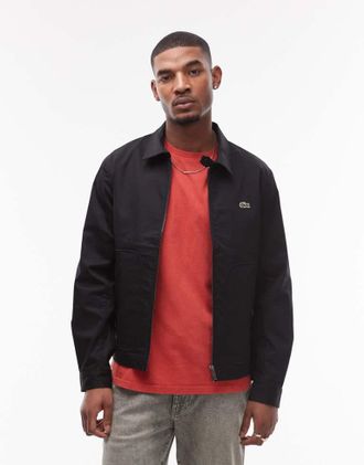 Lacoste Mens trucker jacket in black - Size X-Small