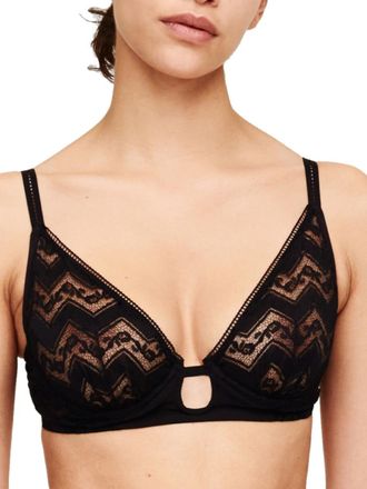 Chantal Thomass Womens Nocturne Plunge Bra - Black polyamide - Size 32C