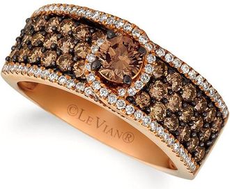Le Vian Ladies Chocolate Diamonds Rings set in 14K Strawberry Gold