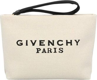 Givenchy Tassen, Dames, Beige, ONE Size, Logo Canvas Pouch