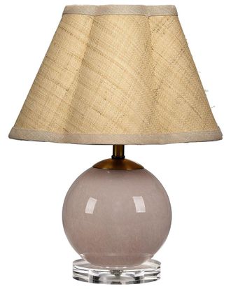 Jamie Young Co. Dottie Blown Glass Table Lamp With Raffia Shade