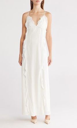 SIMKHAI Emily Ruffle Cami Maxi Dress in Ivory at Nordstrom Rack, Size 0