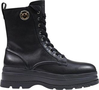 Pinko Boots - Dames - Veterlaarzen - Zwart - 36 EU - Schoenen