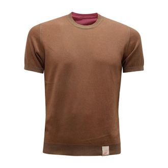 Bob Bob, T-Shirts, male, Brown, Size: S Maglia Eddy Reversible Knit