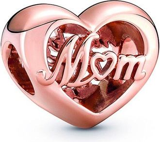 Pandora Moments 14K Rose Gold Plated Mom Heart Charm