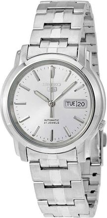 Seiko 5 Automatic Silver Dial Stainless Steel Mens Watch SNKK65