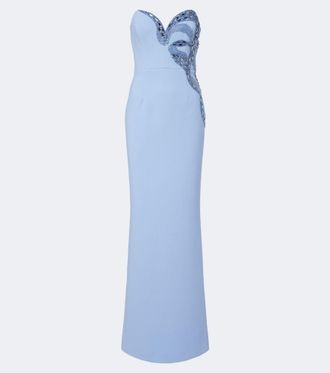 Rebecca Vallance Aylin embellished cr&ecirc;pe bustier gown
