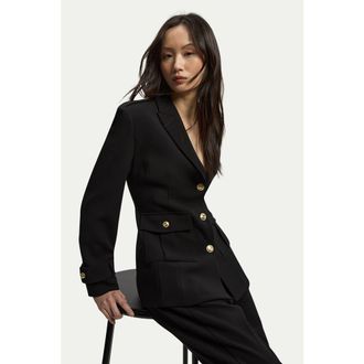 Karen Millen Military Single Breasted Blazer in Black at Nordstrom, Size 10